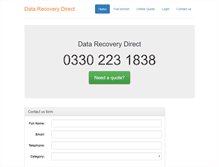 Tablet Screenshot of datarecoverydirect.co.uk